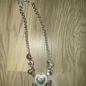 Heart Pendant‎ Necklace with Silver and Gold Accents